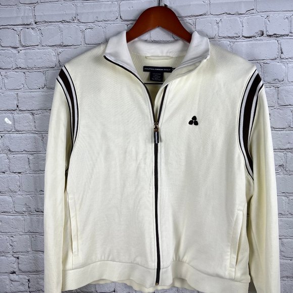 Ralph Lauren Golf Ivory & Brown Stretch Cotton Full Zip Jacket Size XL - Picture 2 of 8